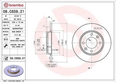 Disco de freno BREMBO 08.C659.21