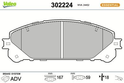 Juego de balatas de freno VALEO 302224