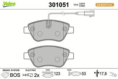 Juego de balatas de freno VALEO 301051
