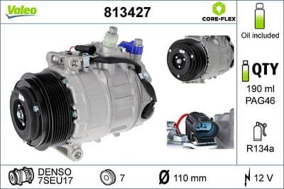 Compresor, aire acondicionado VALEO 813427