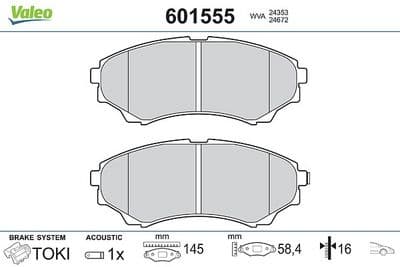 Juego de balatas de freno VALEO 601555