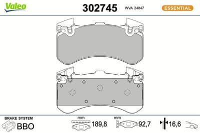 Juego de balatas de freno VALEO 302745