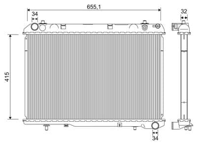 Radiador, refrigeración del motor VALEO 701275
