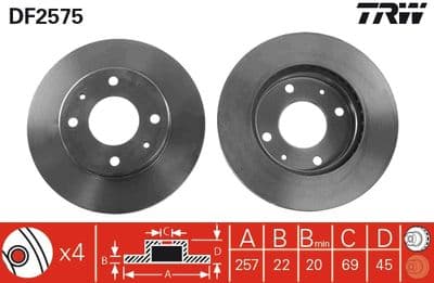 Disco de freno TRW DF2575