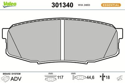 Juego de balatas de freno VALEO 301340