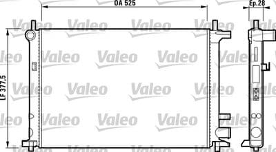 Radiador, refrigeración del motor VALEO 731736