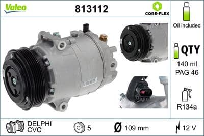 Compresor, aire acondicionado VALEO 813112