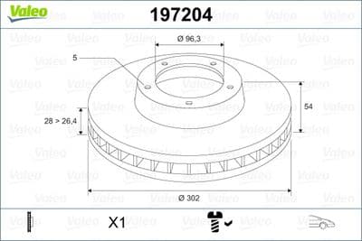 Disco de freno VALEO 197204
