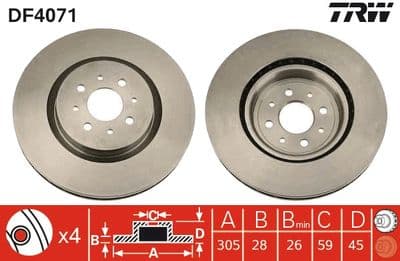 Disco de freno TRW DF4071