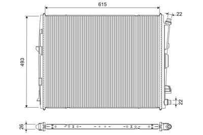 Radiador, refrigeración del motor VALEO 701308