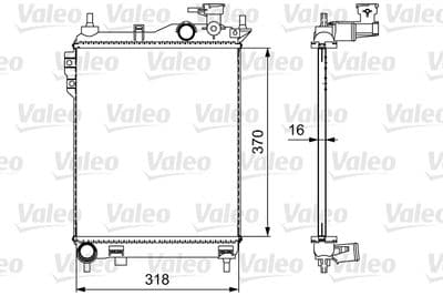 Radiador, refrigeración del motor VALEO 734910