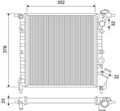 Radiador, refrigeración del motor VALEO 701182