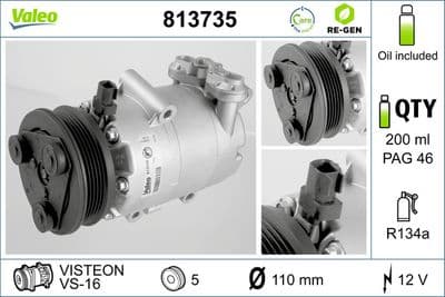 Compresor, aire acondicionado VALEO 813735