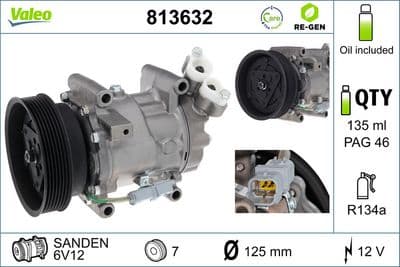 Compresor, aire acondicionado VALEO 813632
