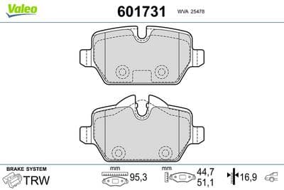 Juego de balatas de freno VALEO 601731