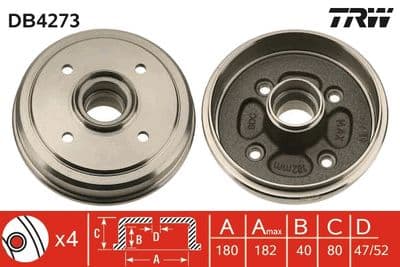 Tambor de freno TRW DB4273