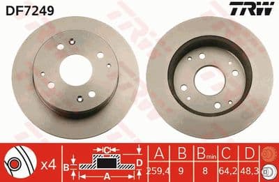 Disco de freno TRW DF7249