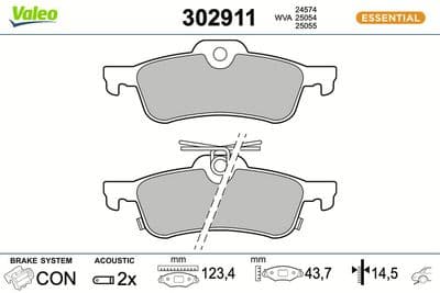Juego de balatas de freno VALEO 302911
