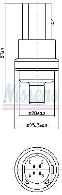 Sensor, temperatura del refrigerante NISSENS 207009