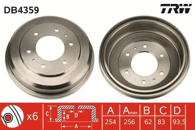 Tambor de freno TRW DB4359
