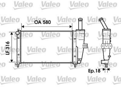 Radiador, refrigeración del motor VALEO 734225