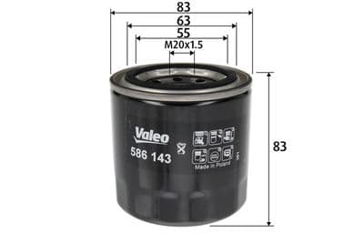 Filtro de aceite VALEO 586143