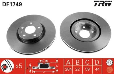 Disco de freno TRW DF1749