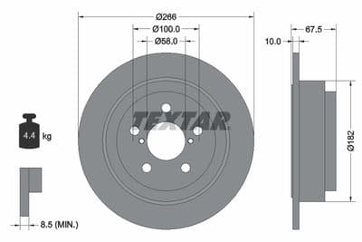 Disco de freno TEXTAR 92082003