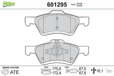 Juego de balatas de freno VALEO 601295