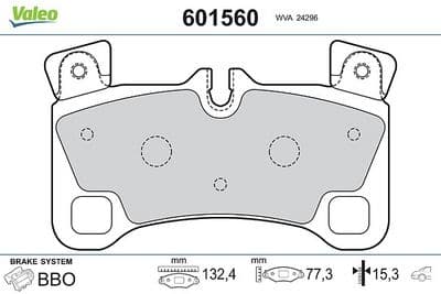 Juego de balatas de freno VALEO 601560