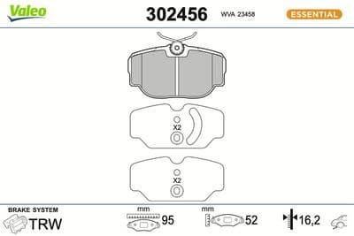 Juego de balatas de freno VALEO 302456