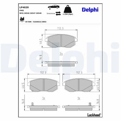 Juego de balatas de freno DELPHI LP4029