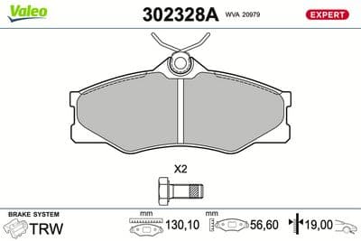 Juego de balatas de freno VALEO 302328A