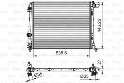 Radiador, refrigeración del motor VALEO 701662