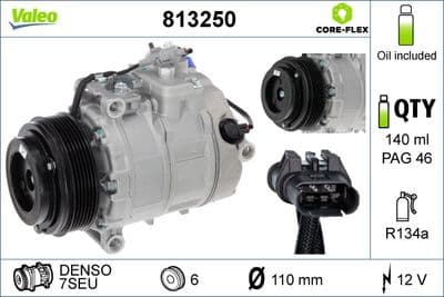 Compresor, aire acondicionado VALEO 813250