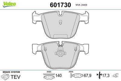 Juego de balatas de freno VALEO 601730
