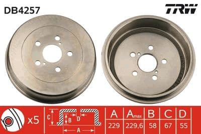 Tambor de freno TRW DB4257