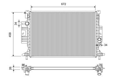 Radiador, refrigeración del motor VALEO 701364