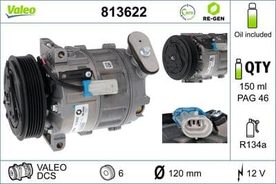 Compresor, aire acondicionado VALEO 813622