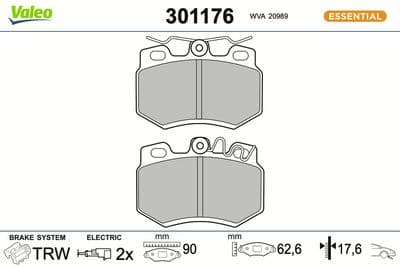 Juego de balatas de freno VALEO 301176