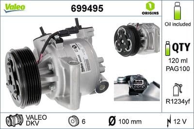 Compresor, aire acondicionado VALEO 699495