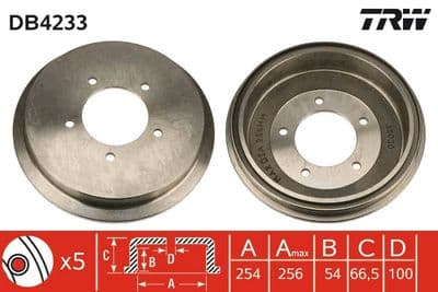 Tambor de freno TRW DB4233