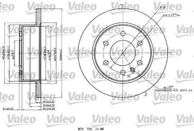 Disco de freno VALEO 187142