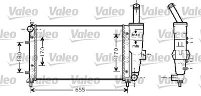 Radiador, refrigeración del motor VALEO 734459
