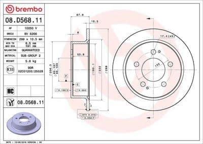 Disco de freno BREMBO 08.D568.11