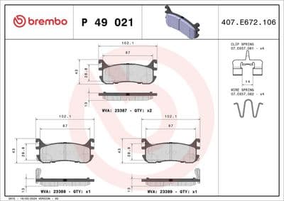 Juego de balatas de freno BREMBO P 49 021