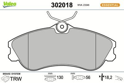 Juego de balatas de freno VALEO 302018