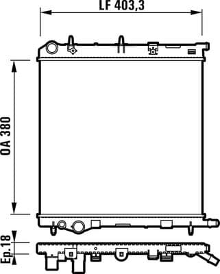 Radiador, refrigeración del motor VALEO 732831