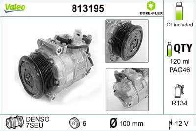 Compresor, aire acondicionado VALEO 813195
