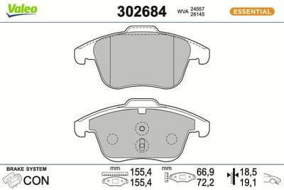 Juego de balatas de freno VALEO 302684